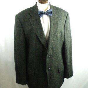 Hardy Amies Tweed Plaid Wool Blazer 44L
